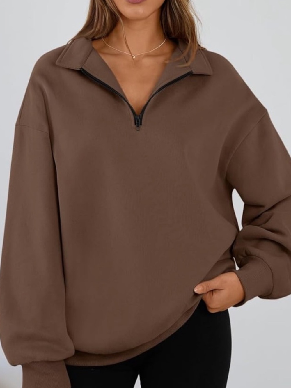Trendy Queen Large Oversized Half
Zip Sweatshirt
